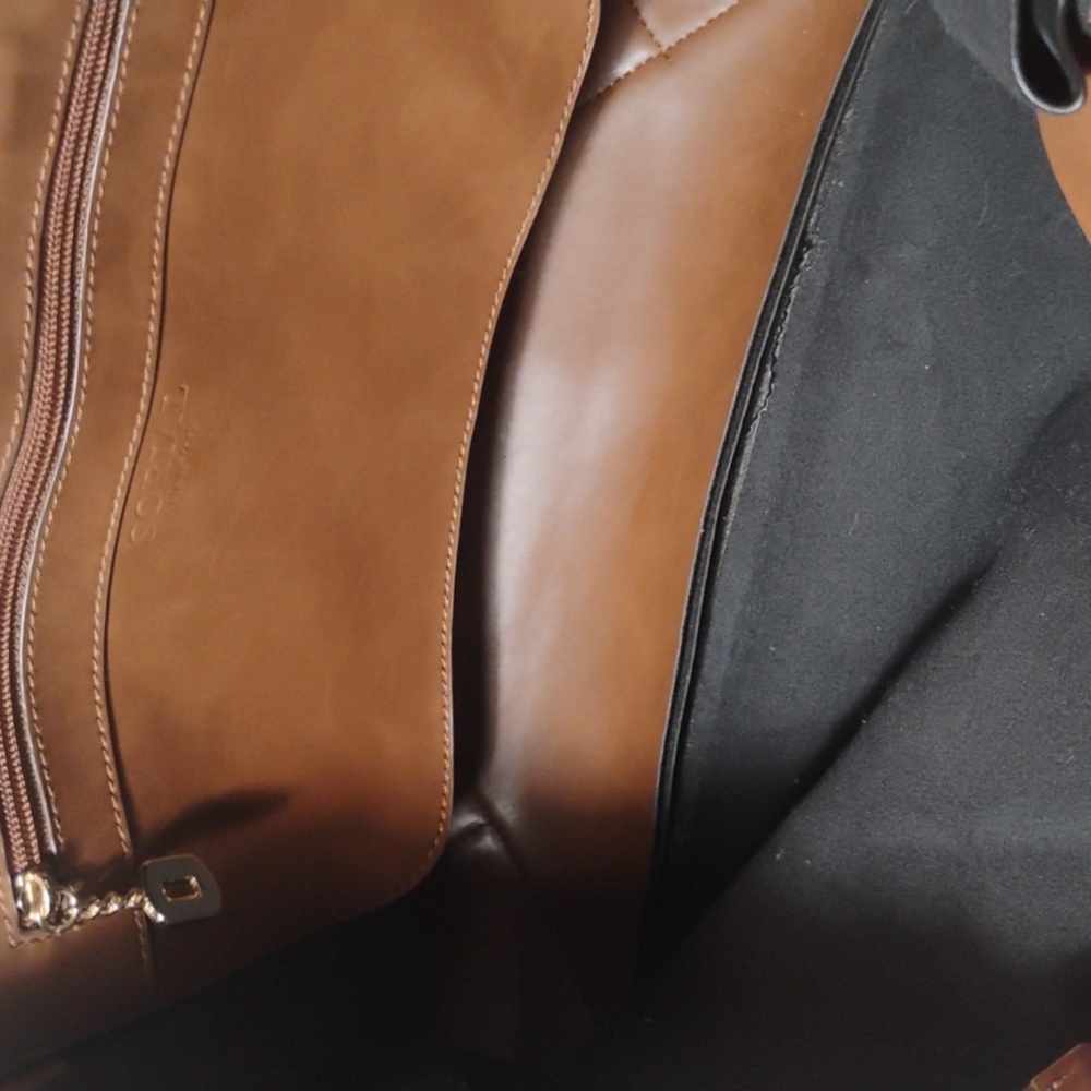 Sorial New York Tribecca Tote 100% Vegan Leather Cognac Brown - Picture 8 of 11